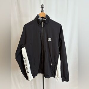 DC Black and White Windbreaker with High Collar